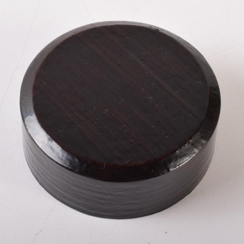 茶道具 山中塗 中村宗悦作 真塗曲 雪吹棗 共布共箱 V 7456