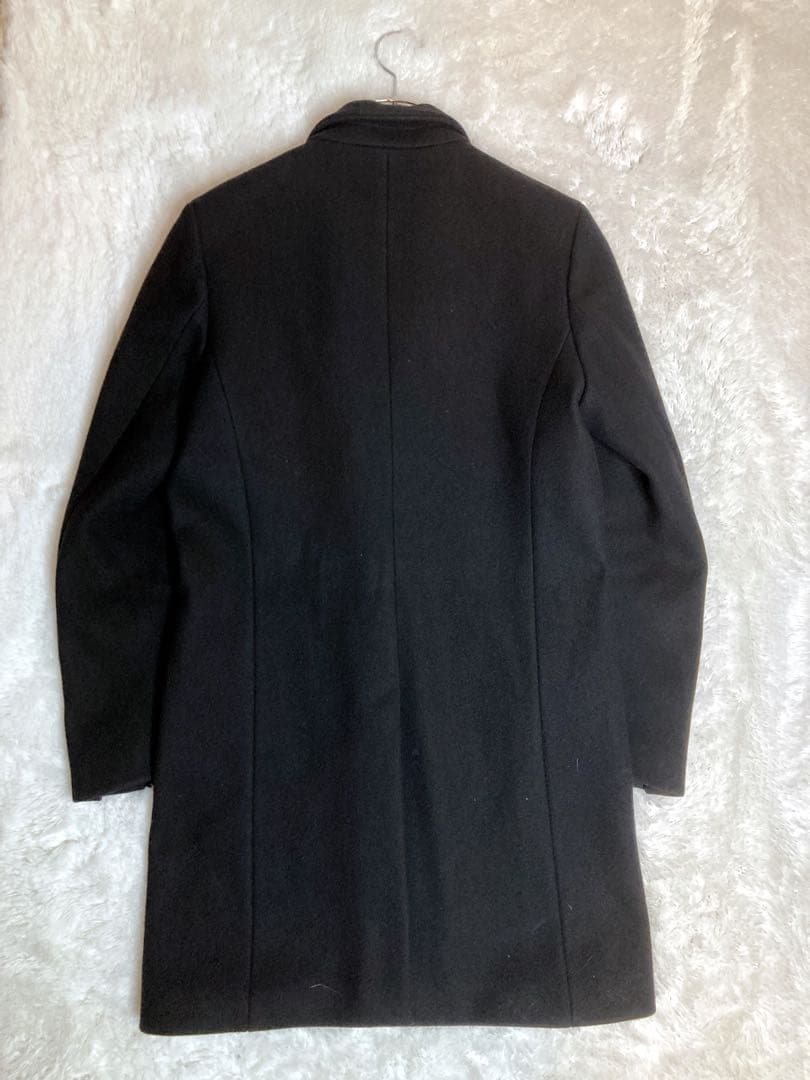 美品】ラウンジリザード チェスターコート ロング ウール 黒 Lサイズ