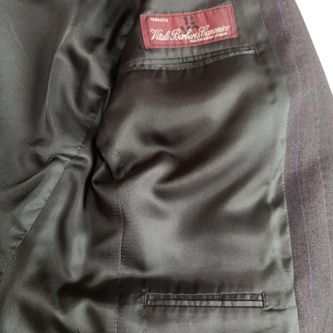 美品 ポールスミス カノニコ スーツ 2B ストライプ チャコールグレー M