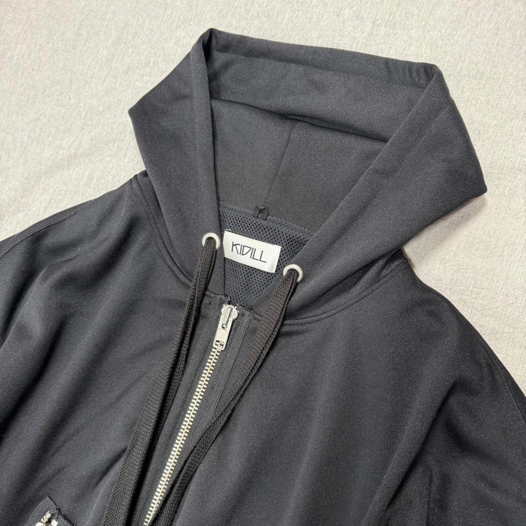 狂気】KIDILL 刺繍 メッシュ パーカー 黒 FREE オーバーサイズ - メルカリ