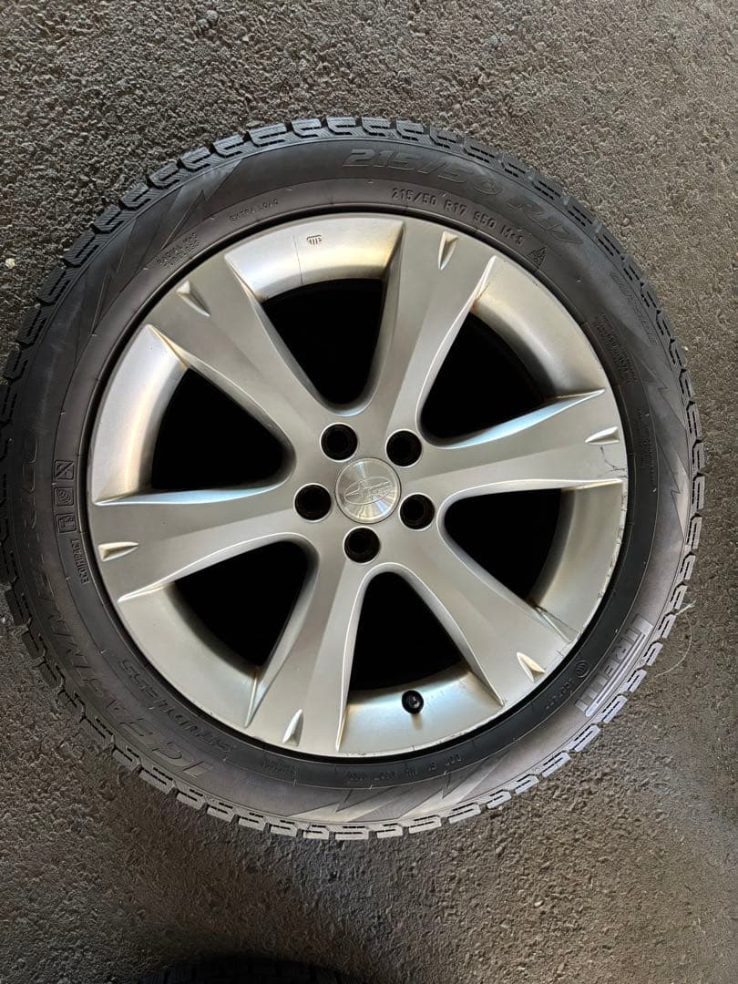 215/50/R17 スバル純正ホイールとピレリ スタッドレスの4本セット