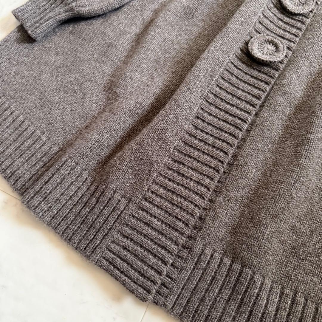 美品☆フォクシー カシミヤ100% ニットコート 女優襟 パフスリーブ 40