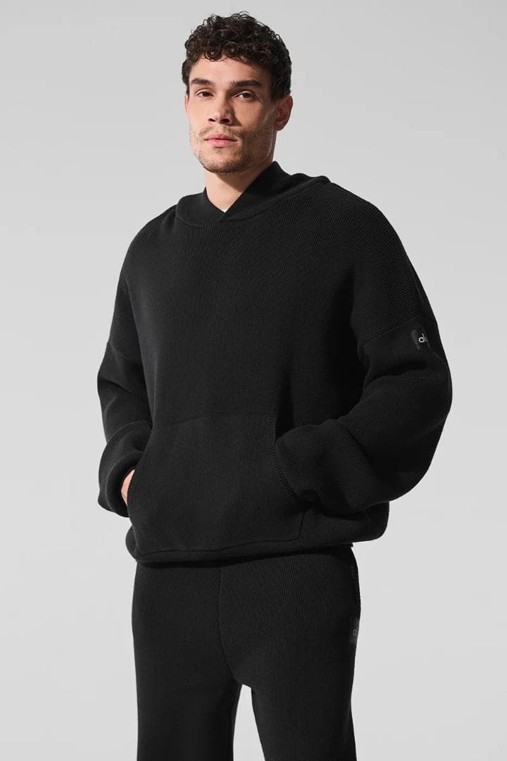 alo yogaメンズHoodedニットパーカータグあり - メルカリ