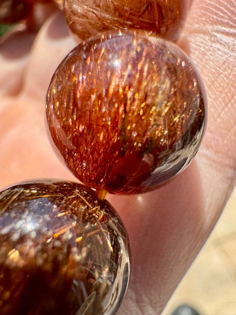 【向江大樹さん専用】ブラウンルチル 14mm 内径16cm キラキラ光る