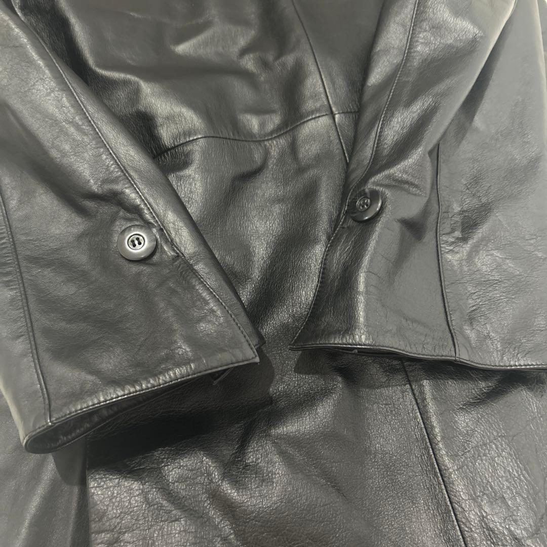 希少】GIOVE GIUNOE レザーダブルコート 牛革 黒 超ロング L - メルカリ