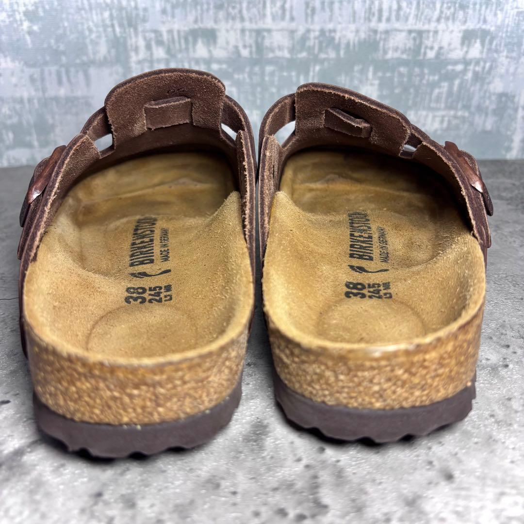 【美品！】ビルケンシュトック ボストン 24.5cm 38 ブラウン レザー 茶
