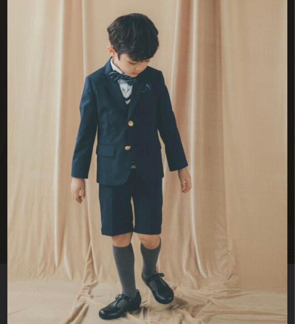 キッズ フォーマルスーツ ネイビー グリーンレーベル - メルカリ