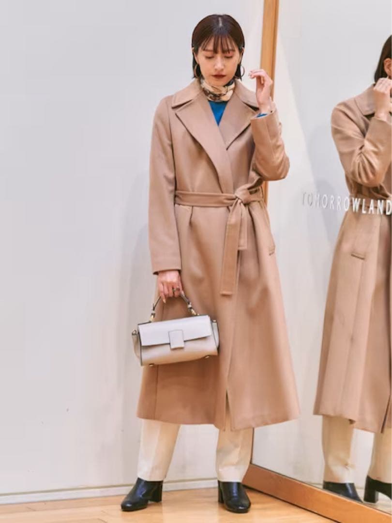 極美品 トゥモローランド ロロピアーナ カシミヤ ベルテッド ロング