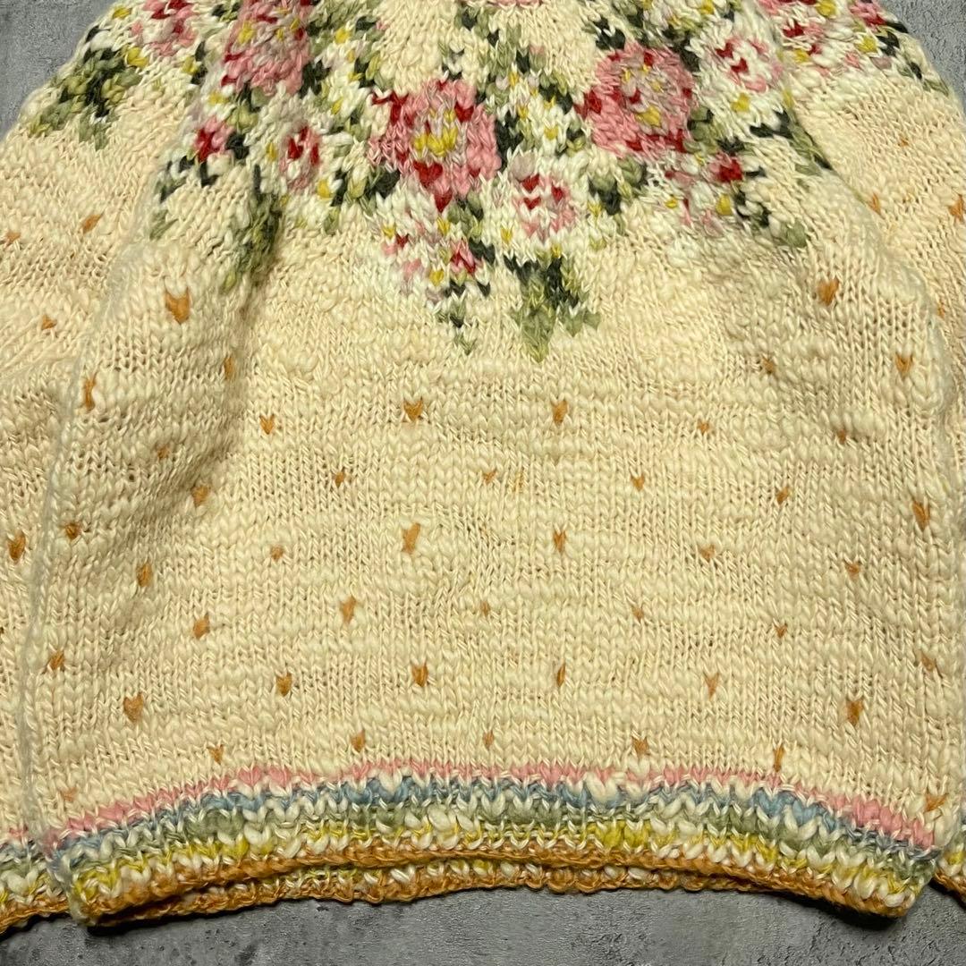 ワンダフルワールド カネコイサオ 花柄 フラワー ウールニット ウール