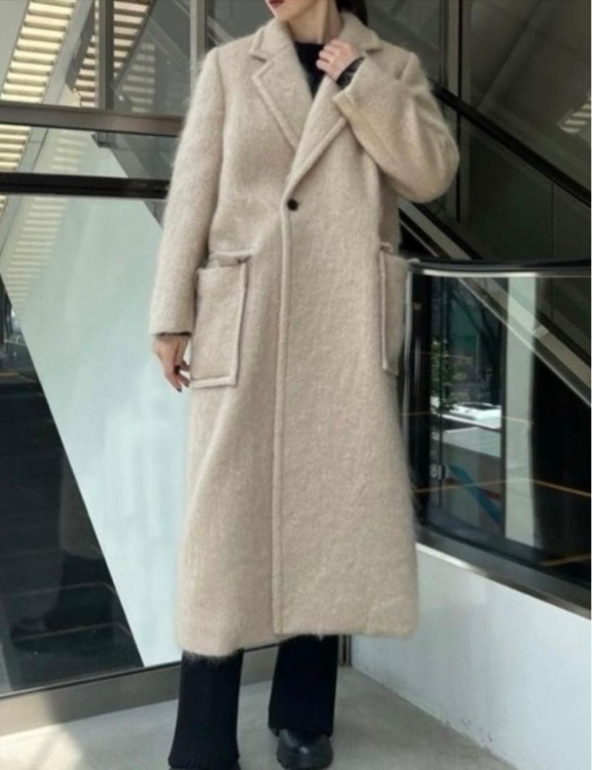 HYKE モヘアダブルブレステッドコート - メルカリ