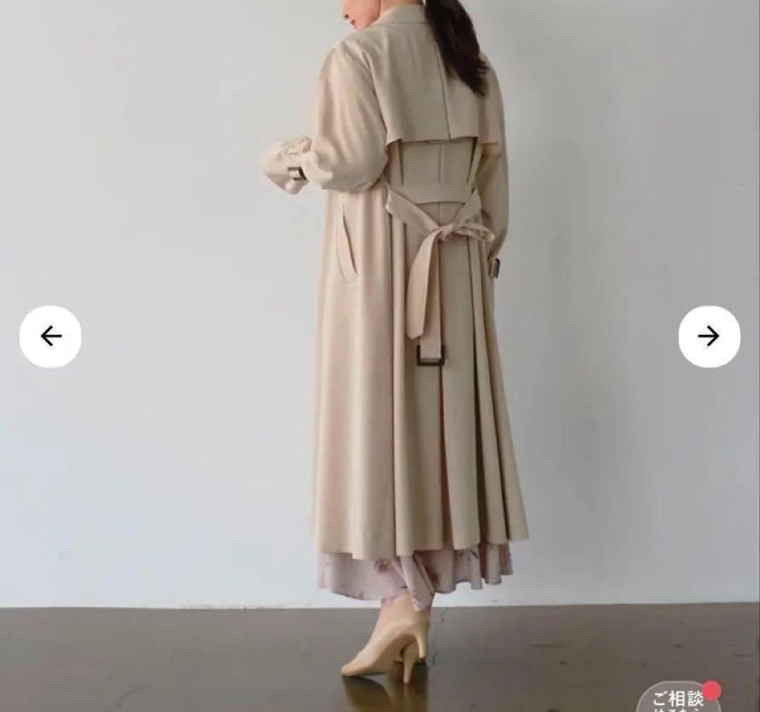 《新品》COHINA ダブルボタンフレアテロンチコート ベージュ レギュラー F