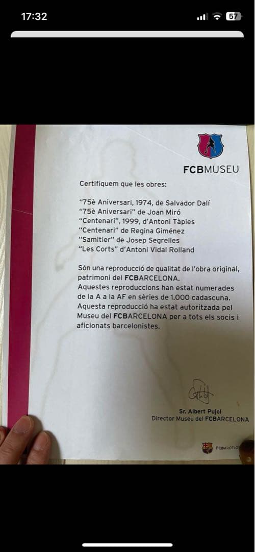 ジョアンミロ FCバルセロナ アート作品 フレーム付き ミロ展 新品額