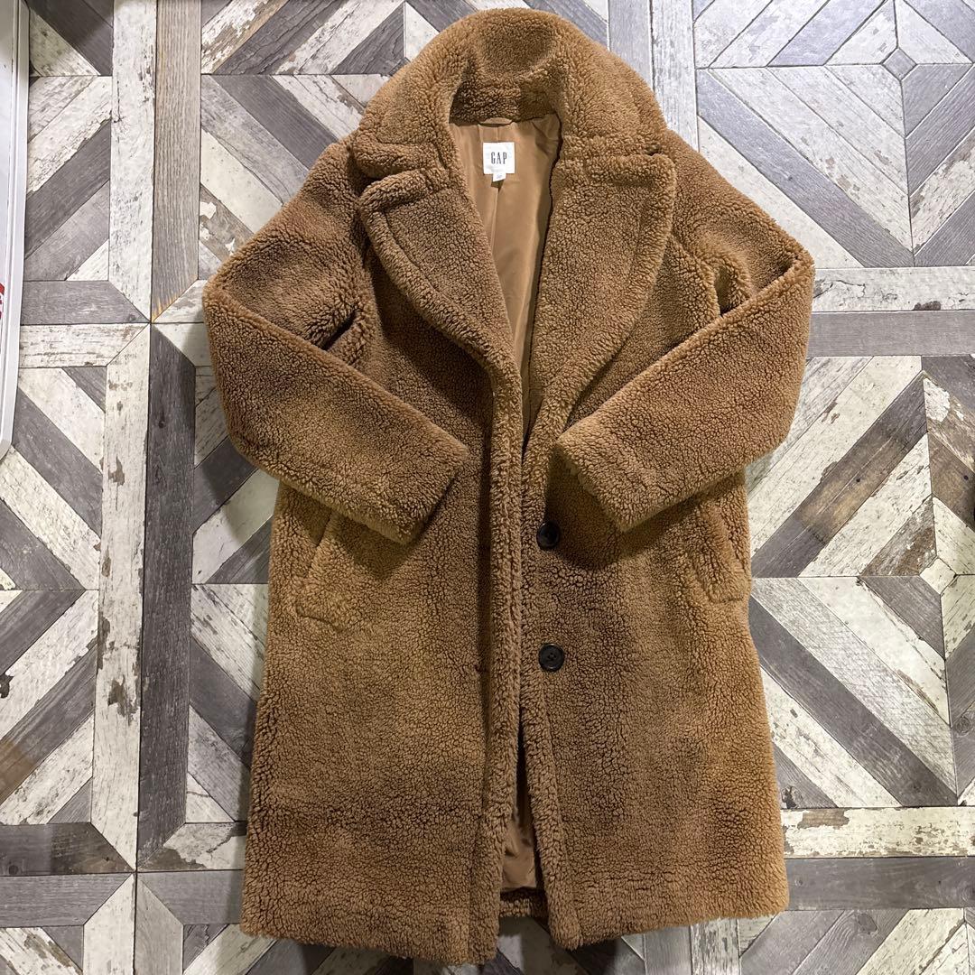 GAP ボアロングコート ボアコート 美品 キャメル テディベアコート