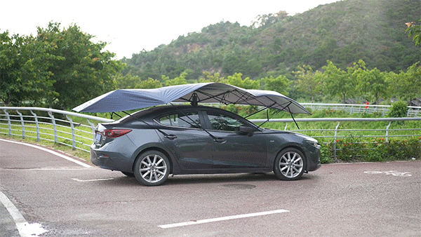 アウトドアに活躍！夏も冬も愛車を守る自動展開式カーテントLanmodo