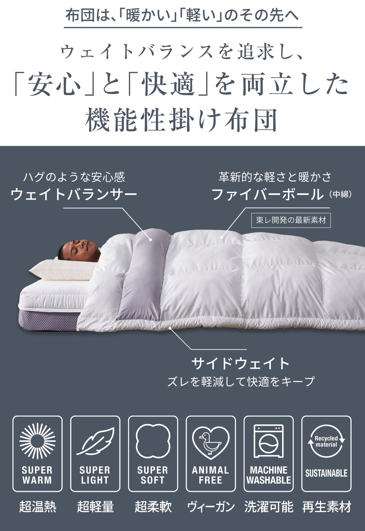 布団は暖かい・軽いのその先へ。ウェイトバランスの追求で脳が眠る