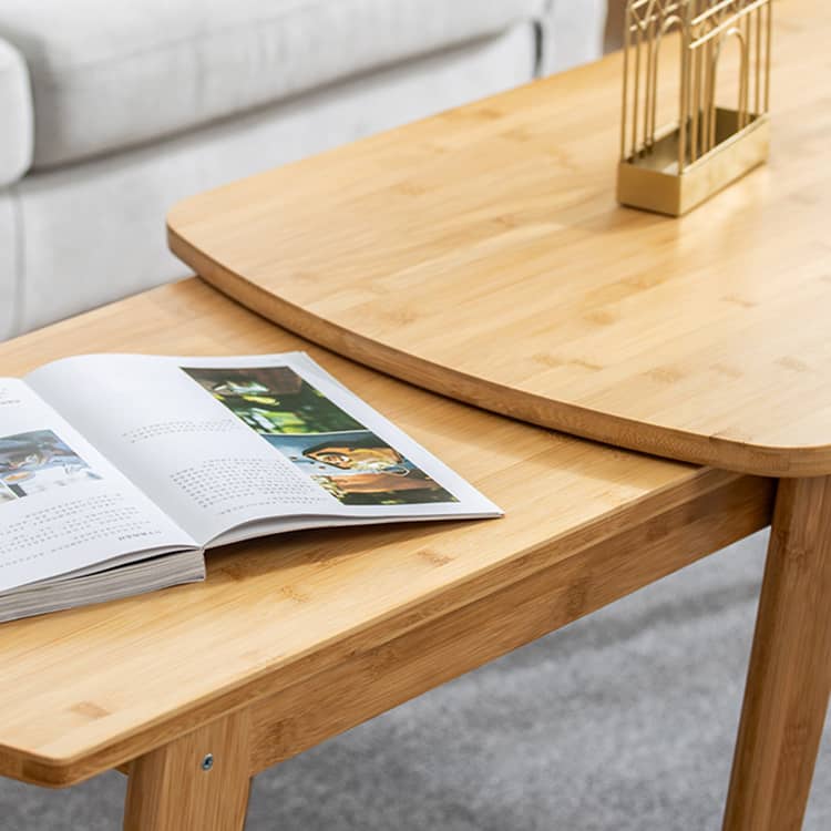 竹製 伸縮式ローテーブル センターテーブル