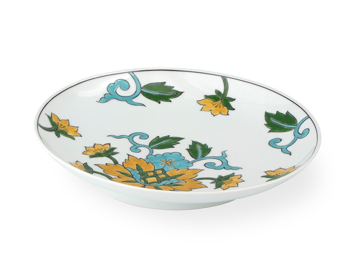 源右衛門窯 赤絵更紗唐花紋 楕円皿・大 / げんえもんがま 赤絵更紗唐