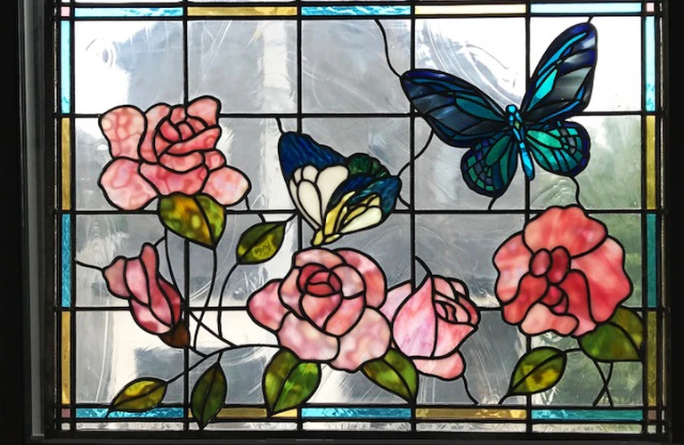 薔薇のステンドグラスをお作り致します