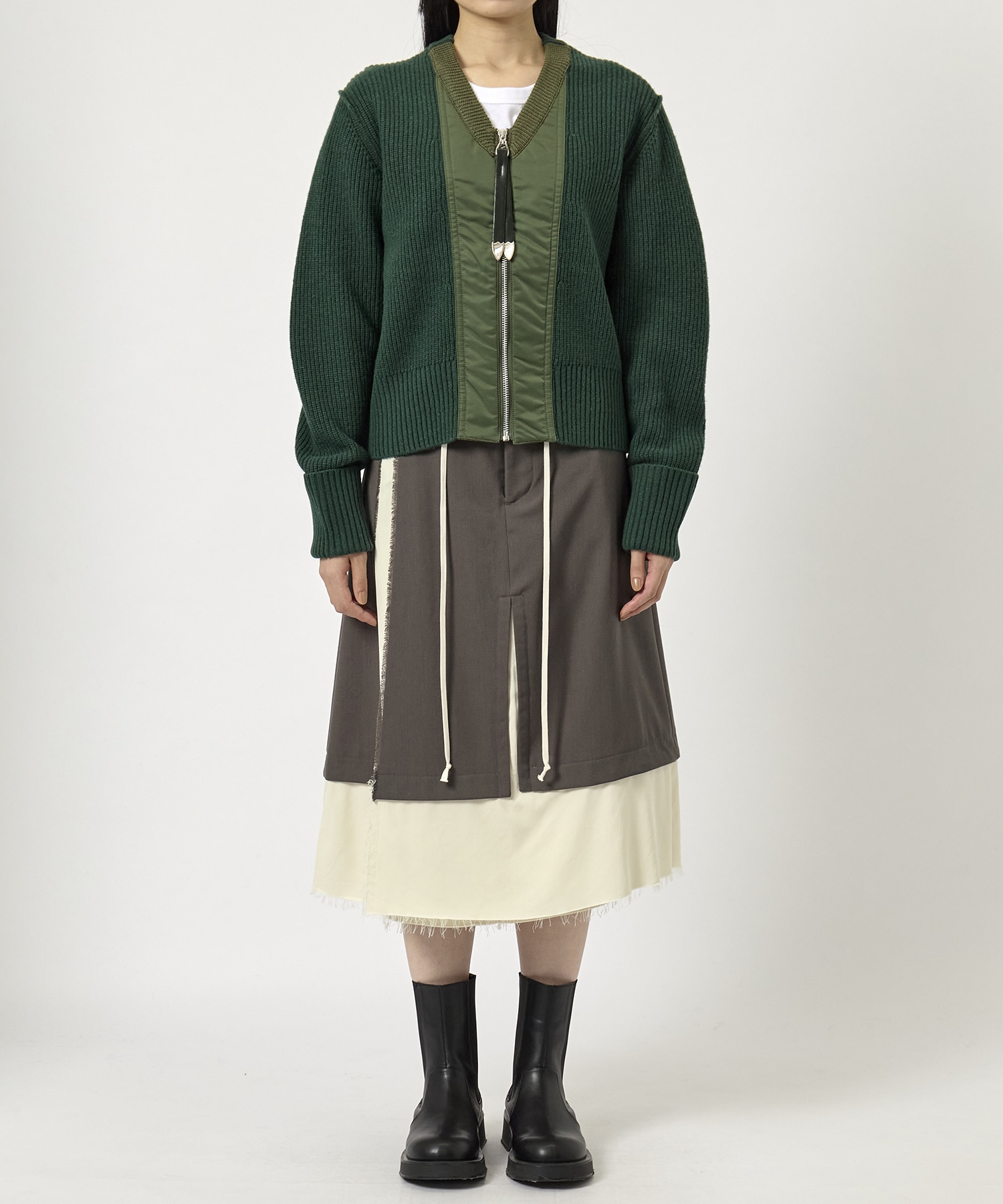 Wool knit zip cardigan(36 GREEN): TOGA: WOMENS｜ STUDIOUS ONLINE