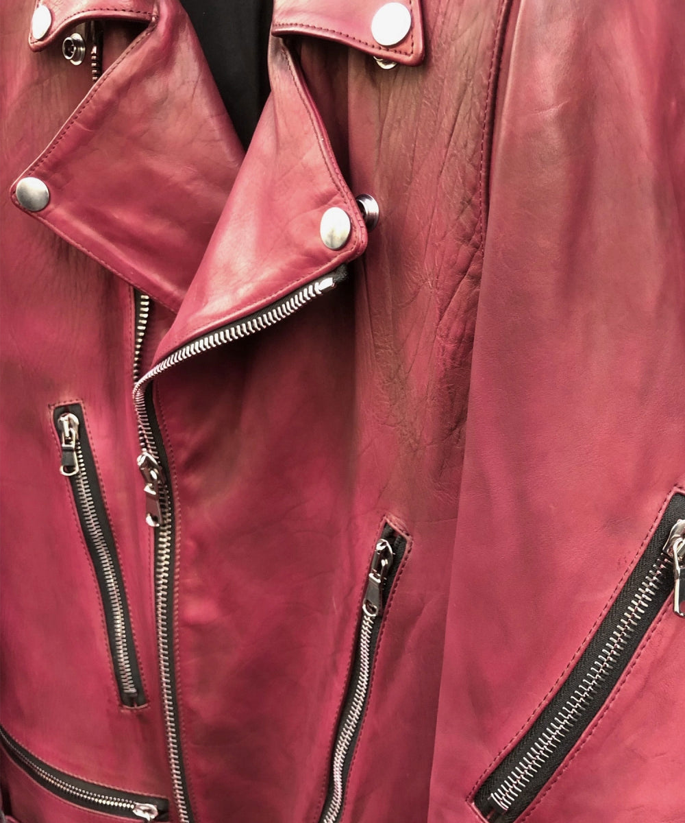 Burning dyed】地生フルタンニン カーフ ダブルライダースジャケット