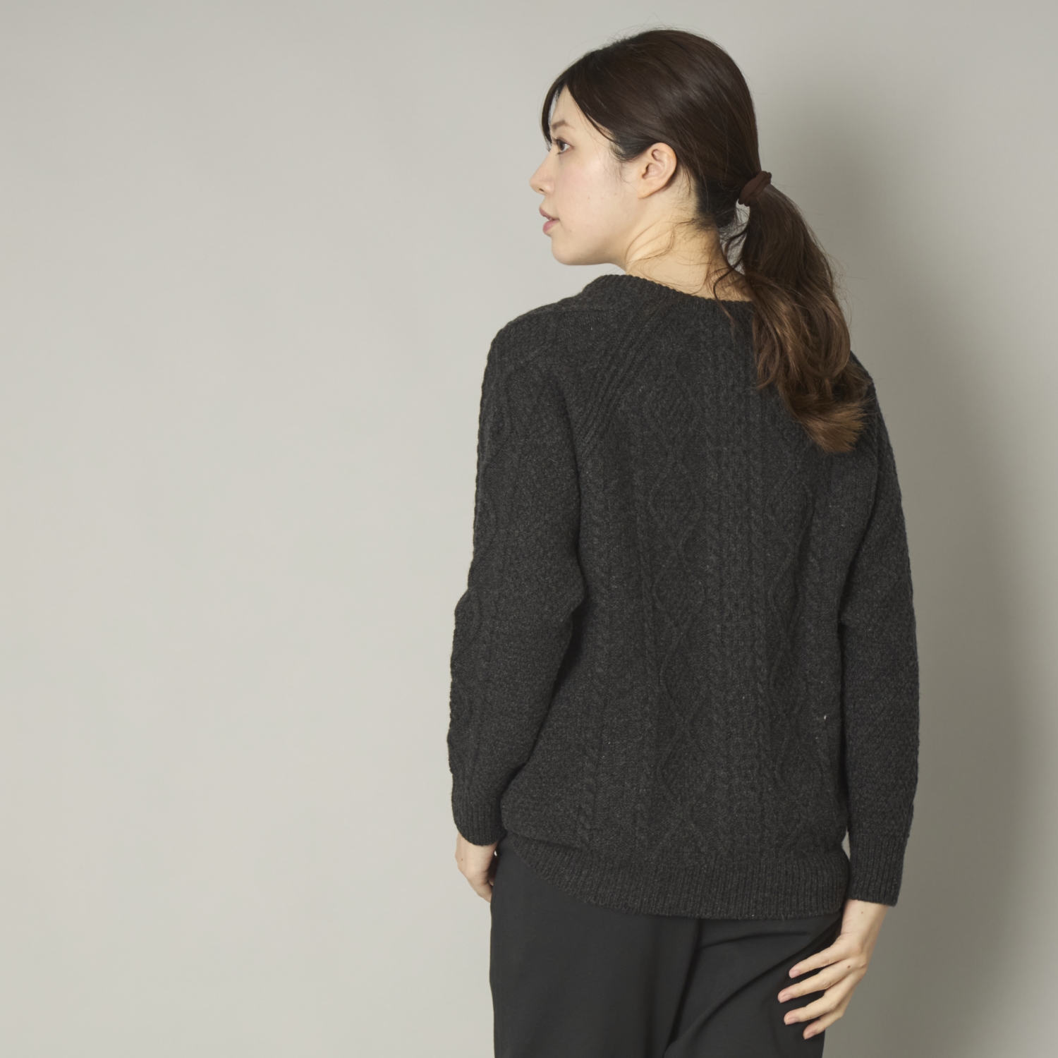 SAIFUKU/カシミヤ混アラン柄プルオーバー キーネック -ちくちくが苦手