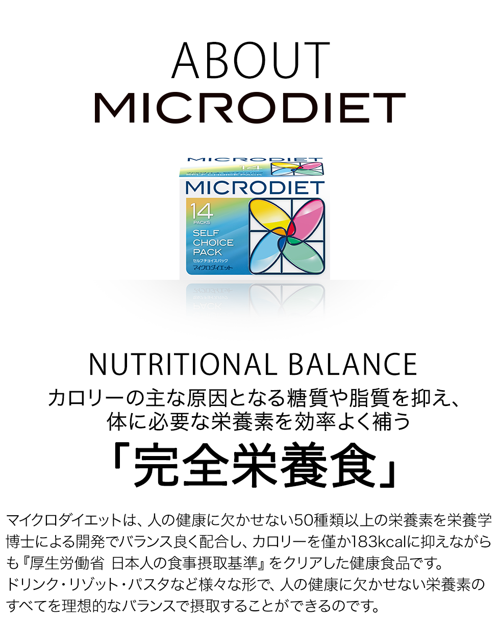 マイクロダイエット ドリンクミックスパック14食｜栄養バランスと