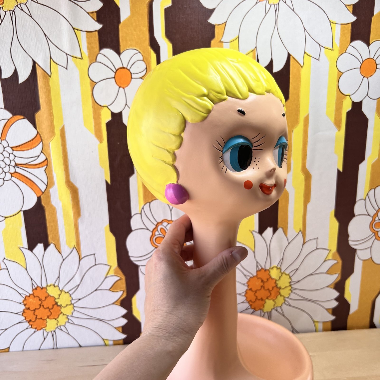 ツイッギー風 ヘッドマネキン 人形 ディスプレイ 什器にも カラー3色 各種